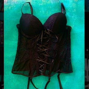 Sexy Black Lace Bustier.